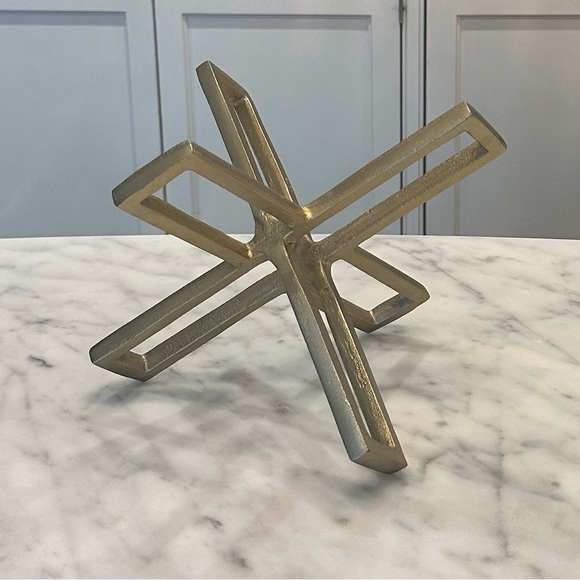 Metallic Gold Cube / Cross Sculpture - Picture 3 of 8